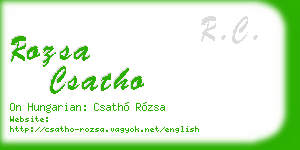 rozsa csatho business card
